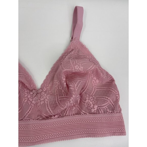 Glamorise Bramour Gramercy Luxe Lace Wirefree Bralette 7012 Mauve Pink 36F - Picture 4 of 6